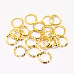Golden Brass Jump Rings, Open Jump Rings, Cadmium Free & Nickel Free & Lead Free, Golden, 4x0.7mm, 21 Gauge, Inner Diameter: 2.4mm, about 250pcs/5g