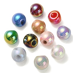 Mixed Color UV Plating Rainbow Iridescent Acrylic Beads, Round, Mixed Color, 18.5x19x19mm, Hole: 4mm