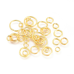 Золотой Перейти латунные, открытые кольца прыжок, золотые, 4~10x0.8~1 мм, внутренний диаметр: 2.4~8 мм
