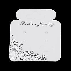 Кремово-белый Картон дисплей карты, используется для ожерелья, Серьги, браслеты и мобильные подвески, кремово-белые, 56x48x0.3 мм