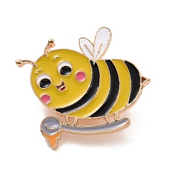 Amarillo Pin de esmalte de abeja, broche de esmalte de aleación para ropa de mochila, amarillo, 30x31x2 mm