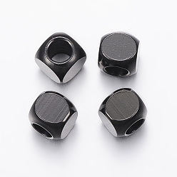 Electrophoresis Black 304 из нержавеющей стали бусы, кубические, электрофорез черный, 5x5x5 мм, отверстие : 3 мм