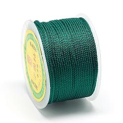 Verde azulado Hilos de nylon, cuerdas de milán / cuerdas retorcidas, cerceta, 1.5~2 mm, aproximadamente 54.68 yardas (50 m) / rollo