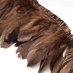 Brun De Noix De Coco Oies des accessoires de mode de costumes de plumes chiffon brin, brun coco, 100~180x38~62 mm, environ 2 m / sac