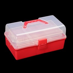 Red Plastic Bead Storage Containers, Trilaminar, Red, 19.5x31x14cm