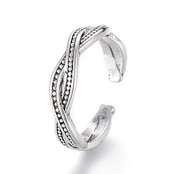 Античное Серебро Регулируемые латунные кольца на мыске, открытые манжеты, открытые кольца, кольца бесконечности, античное серебро, Размер 4, внутренний диаметр: 14.5 мм