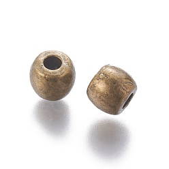 Bronze Antique Perles en alliage de style tibétain, sans plomb et sans cadmium, baril, couleur de bronze antique, 6x5mm, Trou: 2.5mm