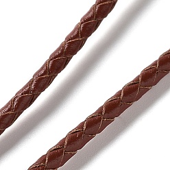 Седло Коричневый Плетеный кожаный шнур, седло коричневый, 3 мм, 50 ярдов / пачка