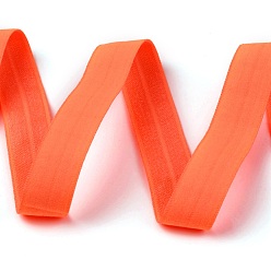 Orange Red Plain Elastic Band, Webbing Garment Sewing Accessories, Orange Red, 5/8 inch(15mm), about 50yards/roll