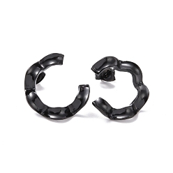 Electrophoresis Black 304 Stainless Steel Stud Earring for Women, Twist Letter C, Electrophoresis Black, 19x17.5x3.5mm, Pin: 0.8mm