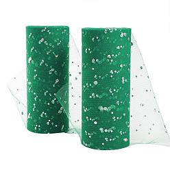 Bleu Vert Rubans de maille déco à paillettes scintillantes, tissu de tulle, Tissu à carreaux en tulle pour la fabrication de jupe, sarcelle, 6 pouce (15 cm), à propos de 25yards / roll (22.86m / roll)
