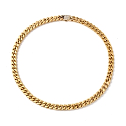 Oro Chapado en iones (ip) 304 collar de cadenas de bordillo de acero inoxidable con diamantes de imitación de cristal para mujer, dorado, 23.82 pulgada (60.5 cm)