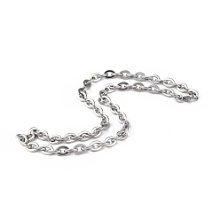 Нержавеющая Сталь Цвет 201 ожерелье-цепочка из нержавеющей стали для мужчин и женщин, цвет нержавеющей стали, 20.28 дюйм (51.5 см)