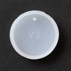 Белый Плоские круглые подвесные силиконовые формы, для уф-смолы, изготовление ювелирных изделий из эпоксидной смолы, белые, 28x8 мм