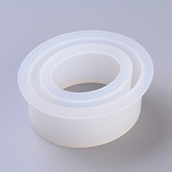 White DIY Bangle Silicone Molds, Resin Casting Molds, For UV Resin, Epoxy Resin Jewelry Making, Oval, White, 85x96x37mm