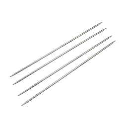 Stainless Steel Color Stainless Steel Double Pointed Knitting Needles(DPNS), Stainless Steel Color, 350x3.25mm, 4pcs/bag