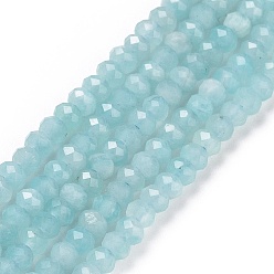 Amazonite Natural Amazonite Beads Strands, Faceted, Rondelle, 3x2mm, Hole: 0.3mm, about 188pcs/strand, 15.55 inch(39.5cm)