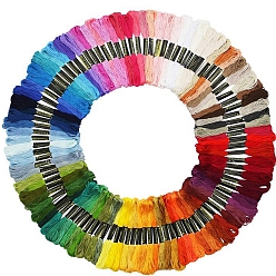 Mixed Color 100 Skeins 100 Colors Polyester Embroidery Threads for Cross Stitch, 6-Ply Embroidery Floss, DIY Friendship Bracelets String, Mixed Color, 0.8mm, 8m/skein