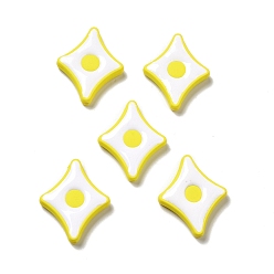Amarillo Abalorios de acrílico opacos, con esmalte, estrella, oro, 27.5x22.5x5 mm, agujero: 1.6 mm