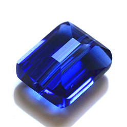 Azul Imitación perlas de cristal austriaco, aaa grado, facetados, Rectángulo, azul, 8x9.5x5 mm, agujero: 0.9~1 mm