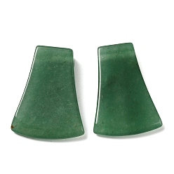 Green Aventurine Natural Green Aventurine Pendants, Fan Charms, 40x28~30x7.5~10mm, Hole: 3~3.5mm