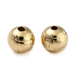 Real 24K Gold Plated Rack Plating Eco-friendly Brass Beads, Cadmium Free & Lead Free, Round, Real 24K Gold Plated, 8mm, Hole: 1.8mm