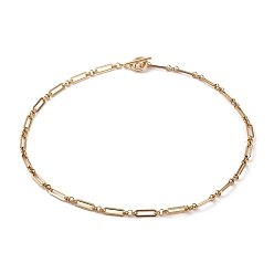 Золотой 304 из нержавеющей стали Figaro цепи ожерелья, с Переключить застежками, золотые, 18.11 дюйм (46 см)