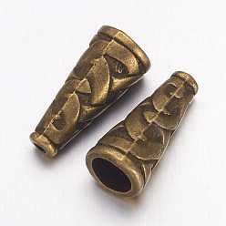 Antique Bronze Tibetan Style Alloy Bead Cone, Cadmium Free & Nickel Free & Lead Free, Antique Bronze, 18x8x8mm, Hole: 1mm