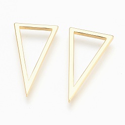 Golden Brass Linking Rings, Lead Free & Cadmium Free & Nickel Free, Long-Lasting Plated, Triangle, Golden, 28x15x1.5mm