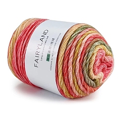 Red 100g Cotton Yarn, Dyeing Fancy Blend Yarn, Crocheting Cake Yarn, Rainbow Yarn for Sweater, Coat, Scarf and Hat, Red, 3mm