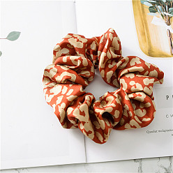 Coral Leopard Print Pattern Cloth Elastic Hair Accessories, for Girls or Women, Scrunchie/Scrunchy Hair Ties, Coral, 120mm