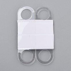 Clear Transparent PVC Self Adhesive Hang Tabs, with Euro Slot Hole Foldable, for Store Retail Display Tabs, Clear, 5x3x0.05cm