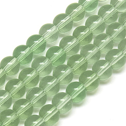 Light Green Glass Beads Strands, Round, Light Green, 6mm, Hole: 1mm, about 50pcs/strand, 13 inch