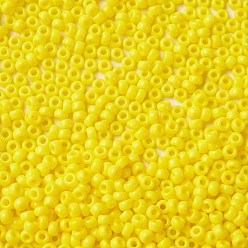 (RR404) Amarillo opaco Cuentas de rocailles redondas miyuki, granos de la semilla japonés, (rr 404) amarillo opaco, 11/0, 2x1.3 mm, agujero: 0.8 mm, sobre 1100 unidades / botella, 10 g / botella