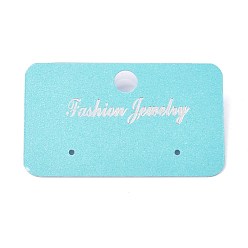 Pale Turquoise Plastic Jewelry Display Cards, for Hanging Earring Display, Rectangle, Pale Turquoise, 30.5x51.5x6mm, Hole: 1.4mm and 6mm, 100sheets/bag