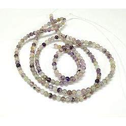 Fluorita Hebras de perlas naturales de color púrpura fluorita redondas, 8 mm, agujero: 1 mm, sobre 49 unidades / cadena, 15.7 pulgada