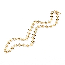 Золотой Ожерелья с цепочкой из латуни, с 304 из нержавеющей стали тумблеров застежками, золотые, 16 дюйм (40.5 см)
