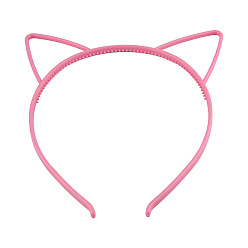 Pink Bandes de cheveux en plastique oreille de chat mignon, accessoires de cheveux pour les filles, rose, 165x145x6mm