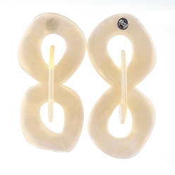 Wheat Acrylic Dangle Stud Earrings, with 304 Stainless Steel Findings and Ear Nuts, Wheat, 97mm, Pin: 0.6mm
