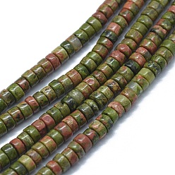 Unakite Natural Unakite Beads Strands, Flat Round/Disc, 3.8~4.2x2~4.5mm, Hole: 0.8~1mm, about 152~180pcs/strand, 15.1~15.5 inch(38.5~39.5cm)