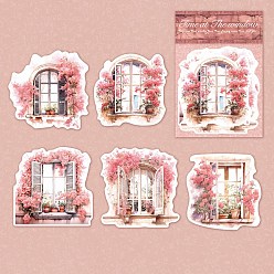 Pink 10 шт. 5 стили бумажные цветочные оконные декоративные наклейки, для diy scrapbooking, дневник путешествий, розовые, 100x100 мм, 2 шт / стиль