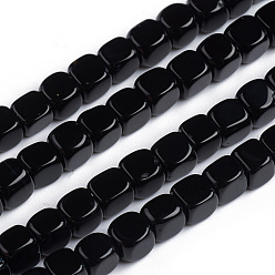 Black Onyx Hebras de cuentas de ónix negro natural, teñido y climatizada, cubo, aa grado, 5x5x5 mm, agujero: 0.7 mm, sobre 75 unidades / cadena, 14.76 pulgada (37.5 cm)
