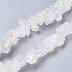 Quartz Crystal Natural Quartz Crystal Beads Strands, Rock Crystal, Rough Raw Stone, Nuggets, 13~21x5~13mm, Hole: 1.2mm, about 23~24pcs/strand, 7.87 inch~8.26  inch(20~21cm)