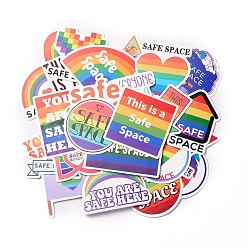 Symbol Safe Space Theme Waterproof Self Adhesive Paper Stickers, for Suitcase, Skateboard, Refrigerator, Helmet, Mobile Phone Shell, Colorful, Sign Pattern, 34~75x45~75x0.2mm, about 50pcs/bag