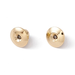 Real 14K Gold Plated Rack Plating Brass Ear Nuts, Bullet Clutch Earring BacksLong-Lasting Plated, Cadmium Free & Lead Free, Mushroom, Real 14K Gold Plated, 7x5mm, Hole: 0.8mm