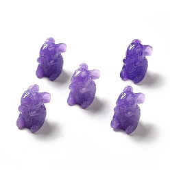Blue Violet Opaque Resin Beads, Rabbit, Blue Violet, 10.5x16x16.5mm, Hole: 1.6mm
