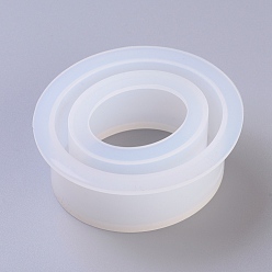 White DIY Bangle Silicone Molds, Resin Casting Molds, For UV Resin, Epoxy Resin Jewelry Making, Oval, White, 76x83x32mm