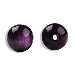 Фиолетовый Бусины из cмолы, имитация драгоценных камней, круглые, фиолетовые, 12 мм, отверстие : 1.6~1.8 мм