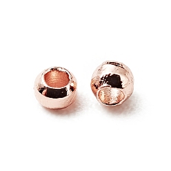 Rose Gold Brass Beads, Cadmium Free & Lead Free, Long-Lasting Plated, Rondelle, Rose Gold, 1.5x1mm, Hole: 0.8mm