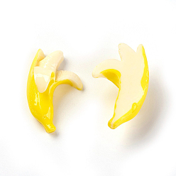 Yellow Banana Resin Cabochons, Yellow, 31x19.5x11.5mm